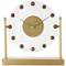 11.5" Gold Metal & Acrylic Face Decorative Clock with Wood Ball Accents